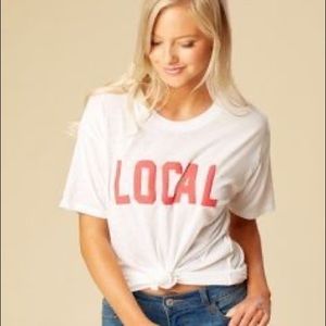 Altar’d State White Graphic T-Shirt “Local”